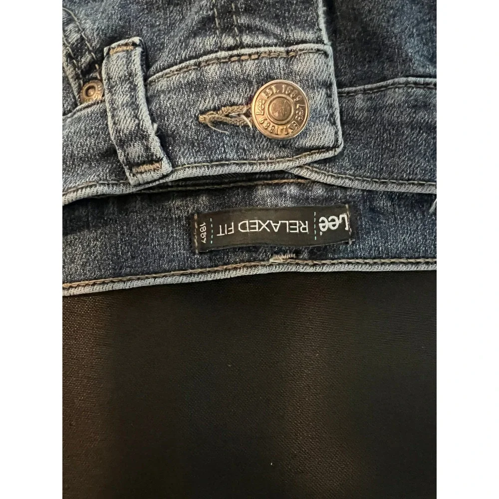 Lee Relaxed Fit Straight Leg Jeans Medium Wash High Rise Denim 6S Petite
